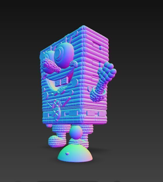 SpongeBob Knit Style 3D Print Model 3D model_12