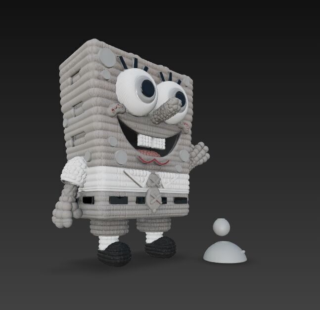SpongeBob Knit Style 3D Print Model 3D model_2