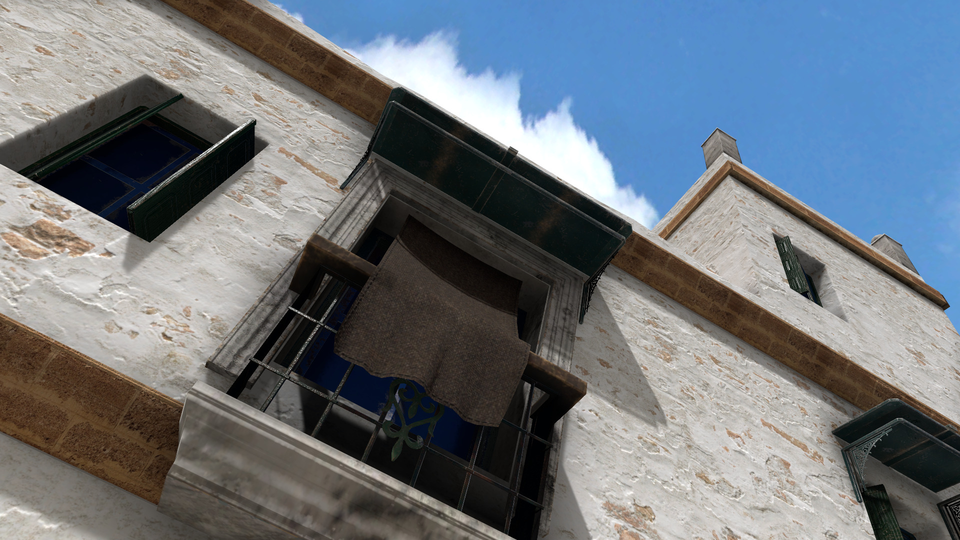 Old High-Quality 3D Colonial House Low-poly 3D model_3