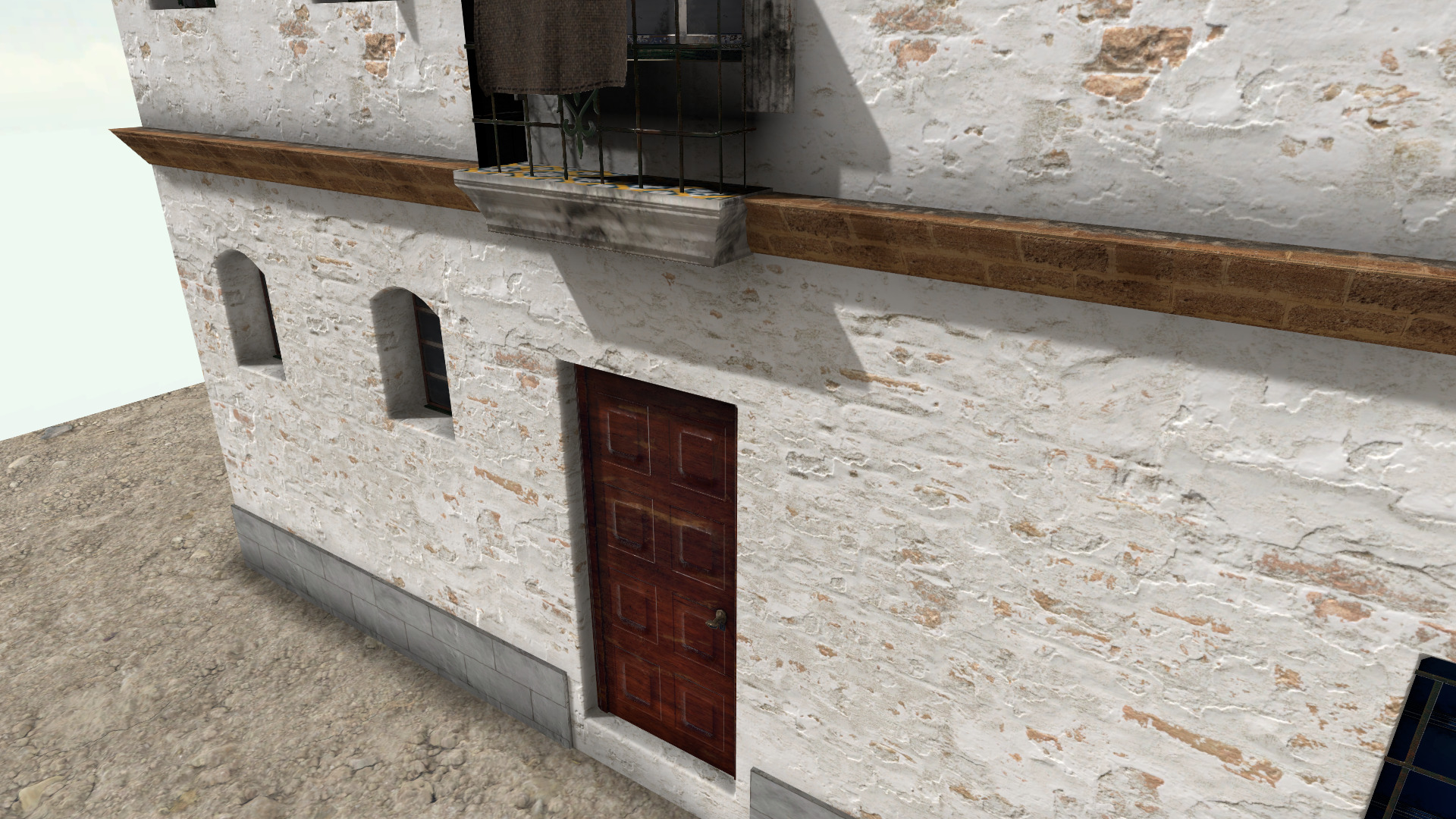 Old High-Quality 3D Colonial House Low-poly 3D model_2