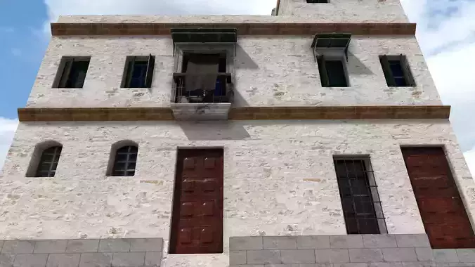 Old High-Quality 3D Colonial House