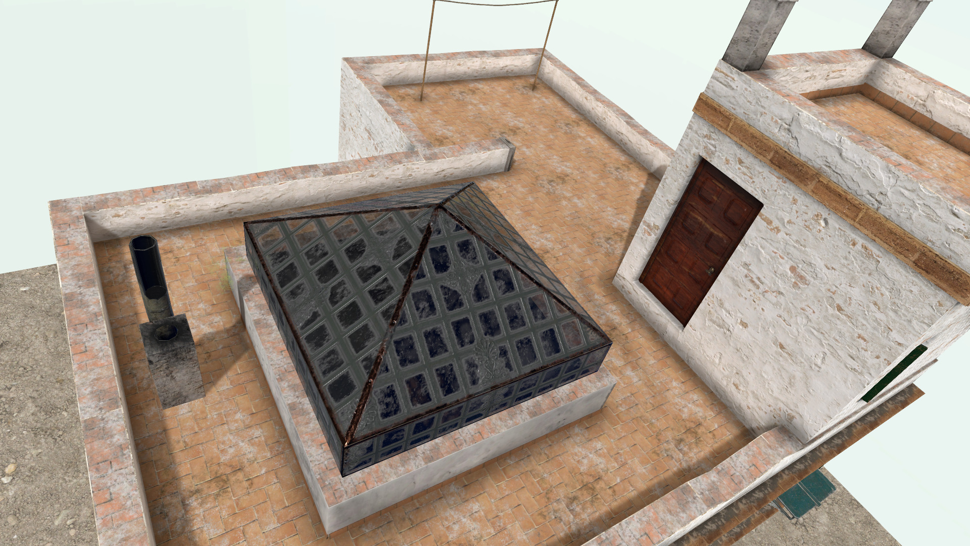 Old High-Quality 3D Colonial House Low-poly 3D model_4