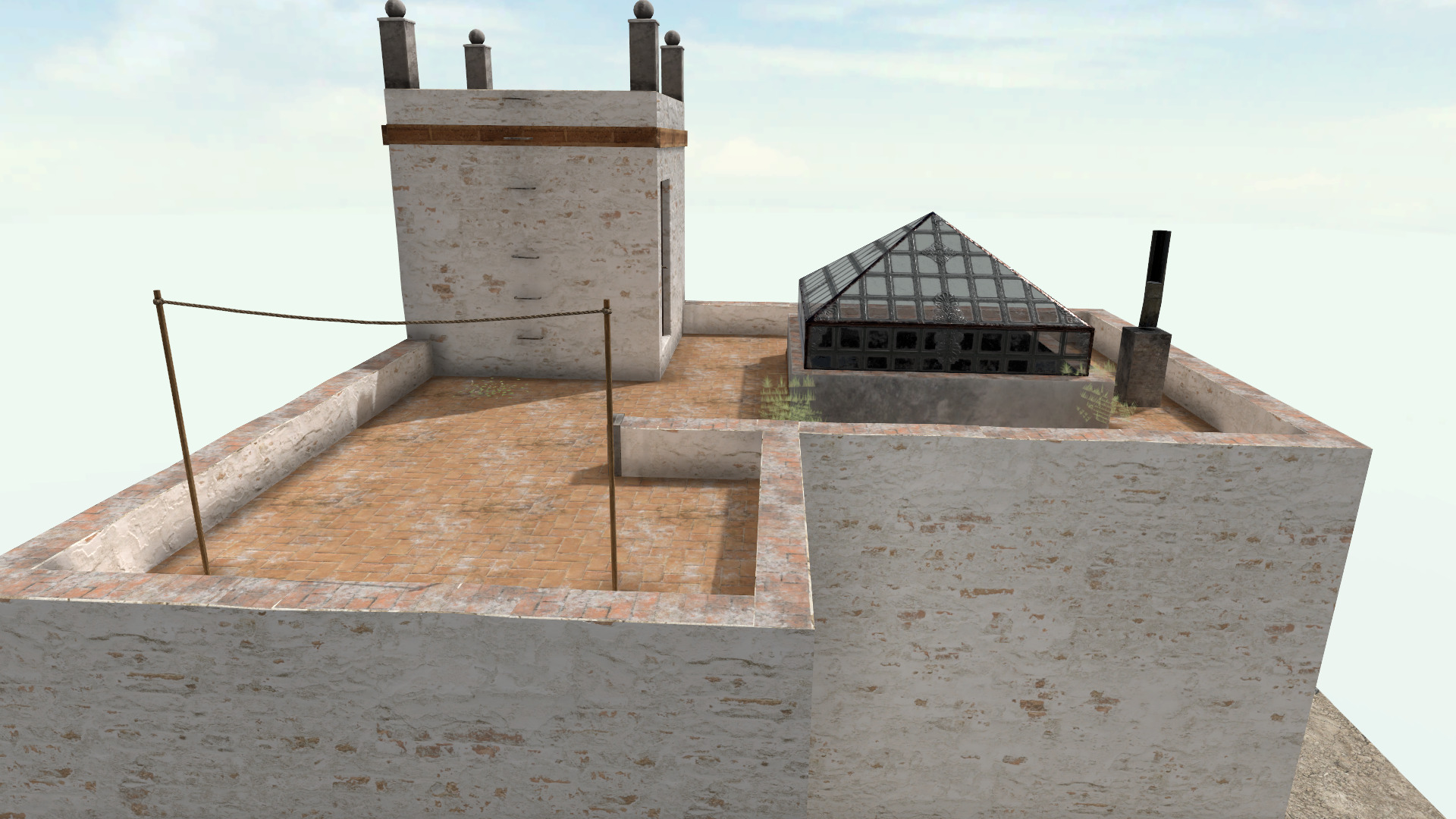 Old High-Quality 3D Colonial House Low-poly 3D model_5