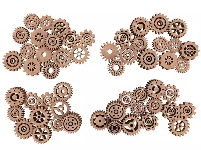 Industrial wind gear Low-poly 3D model