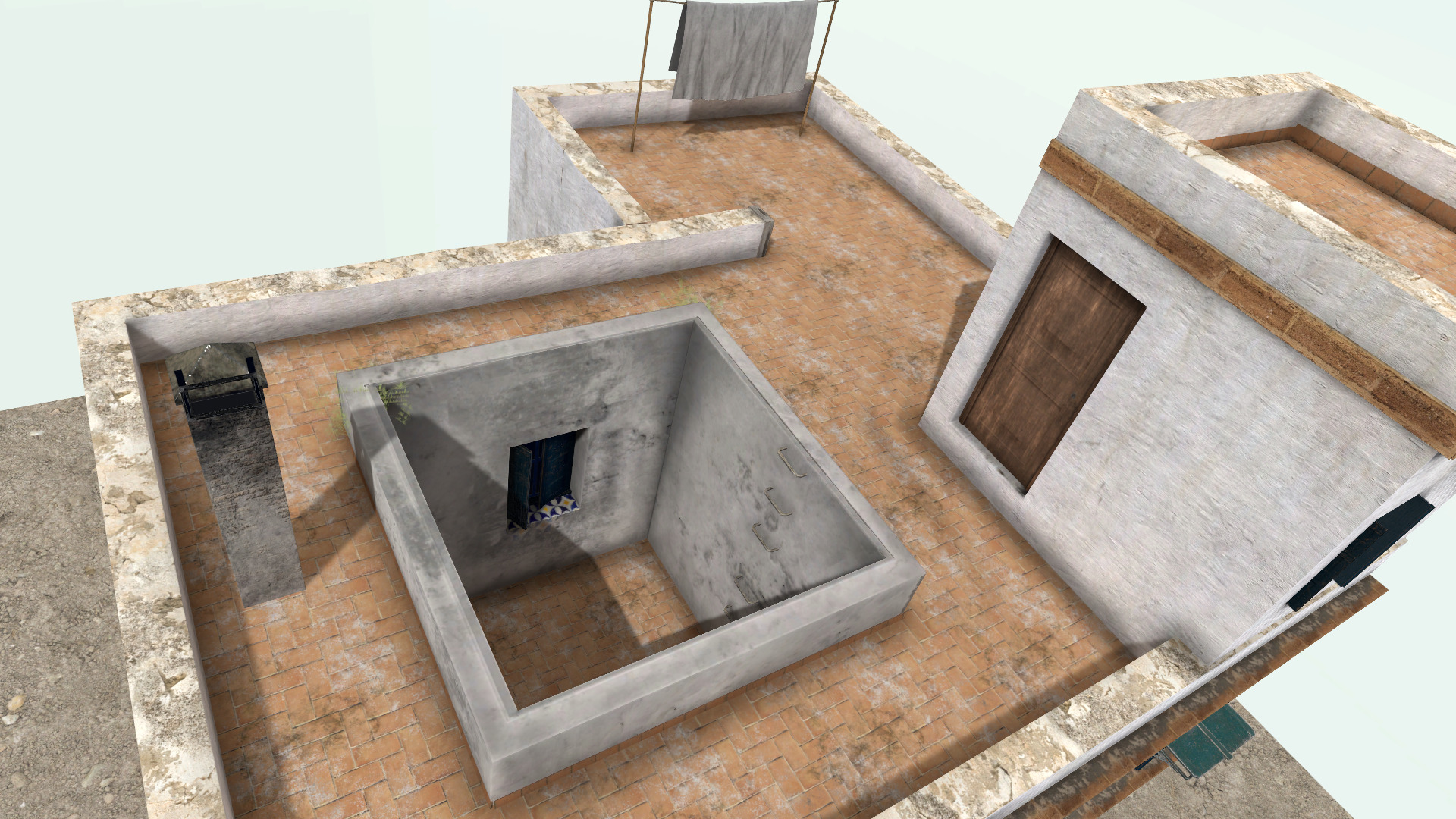 Old High-Quality 3D Colonial House Low-poly 3D model_4