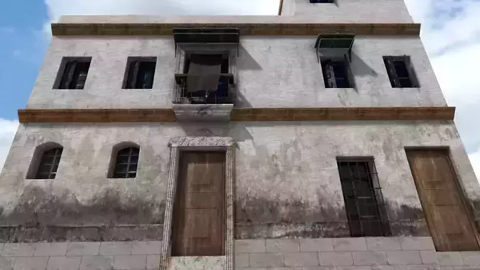 Old High-Quality 3D Colonial House