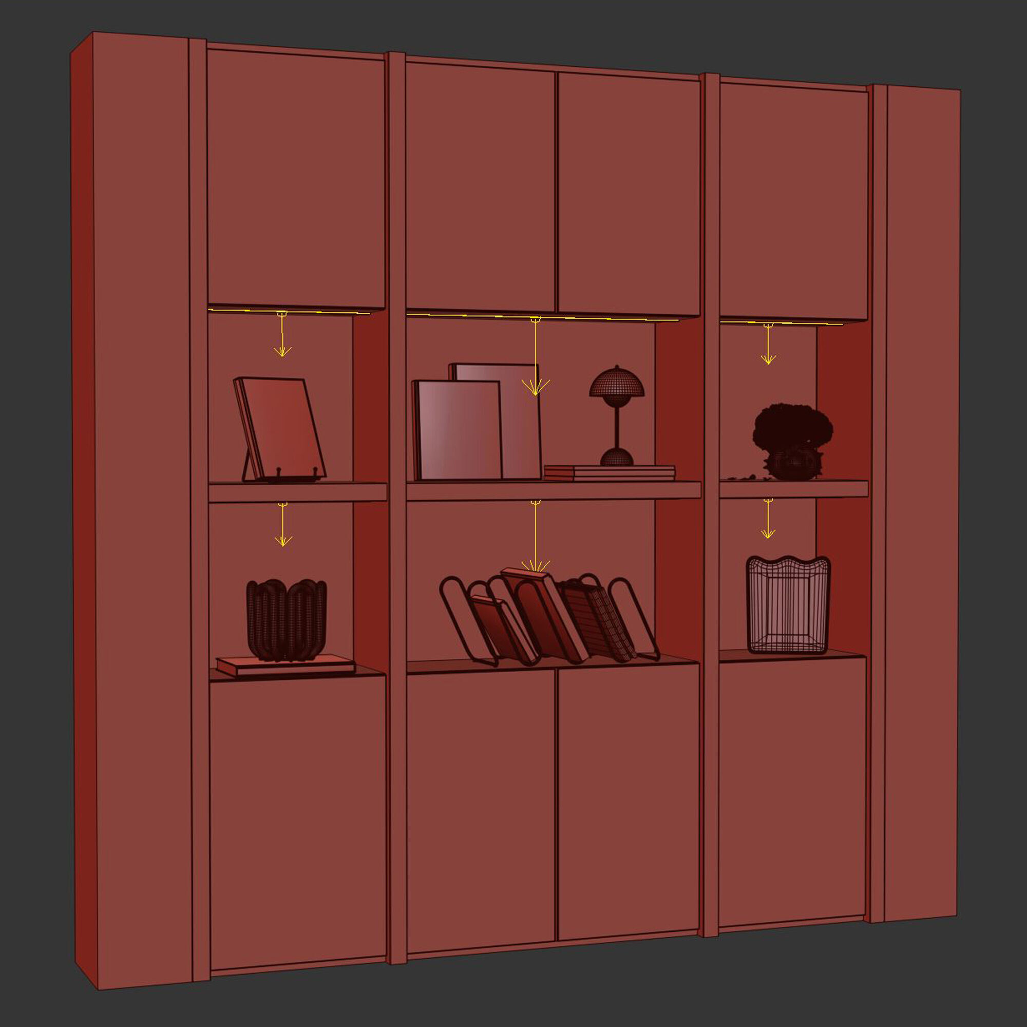 Bookcase 04 3D model_9