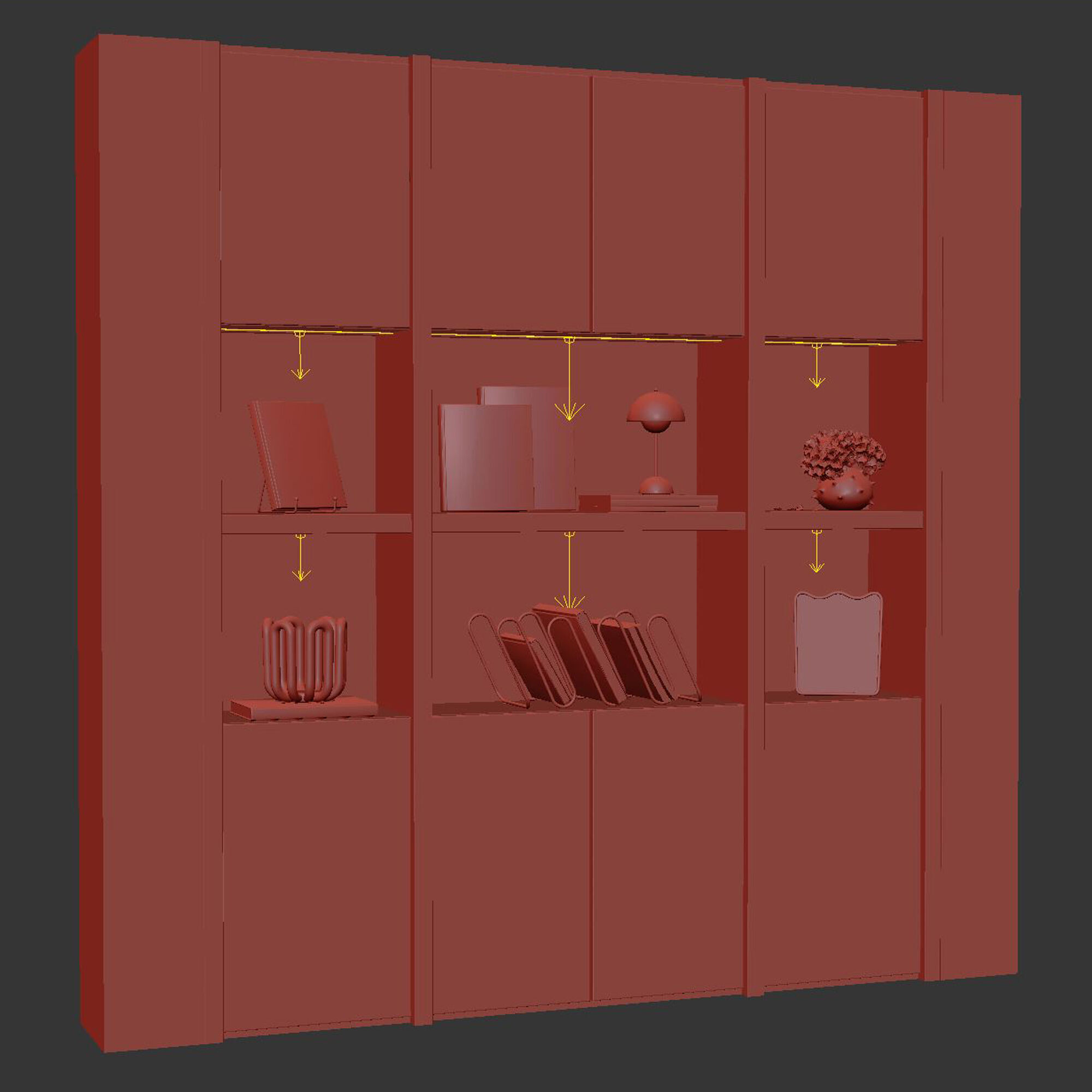 Bookcase 04 3D model_10