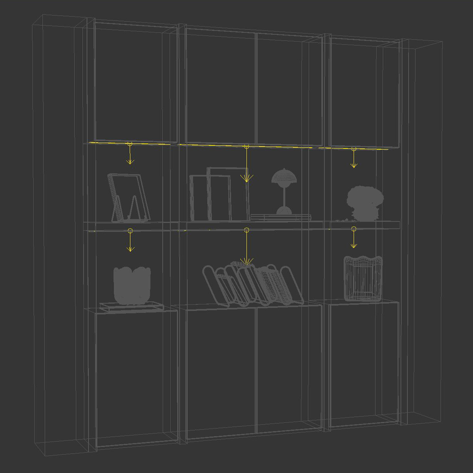 Bookcase 04 3D model_8