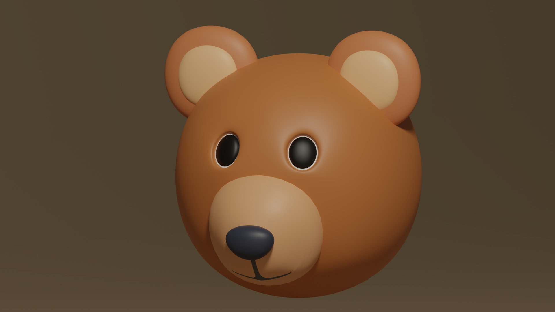 Cartoon Cute Bear Head 3D model_2