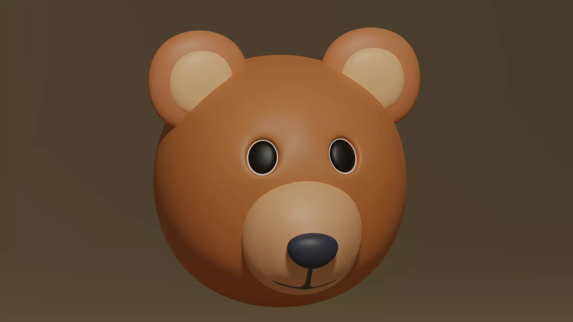 Cartoon Cute Bear Head 3D model_0