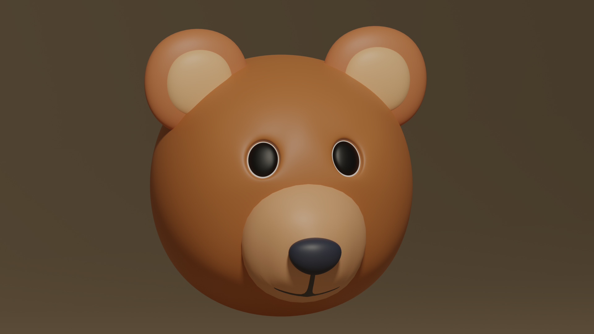 Cartoon Cute Bear Head 3D model_9