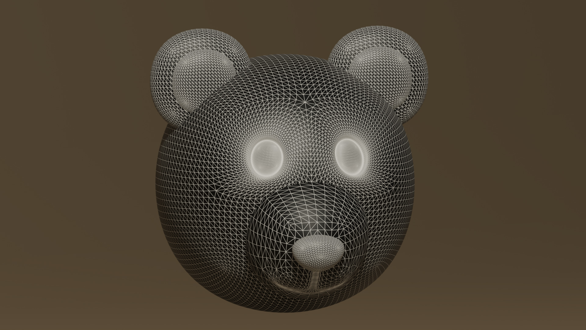 Cartoon Cute Bear Head 3D model_10