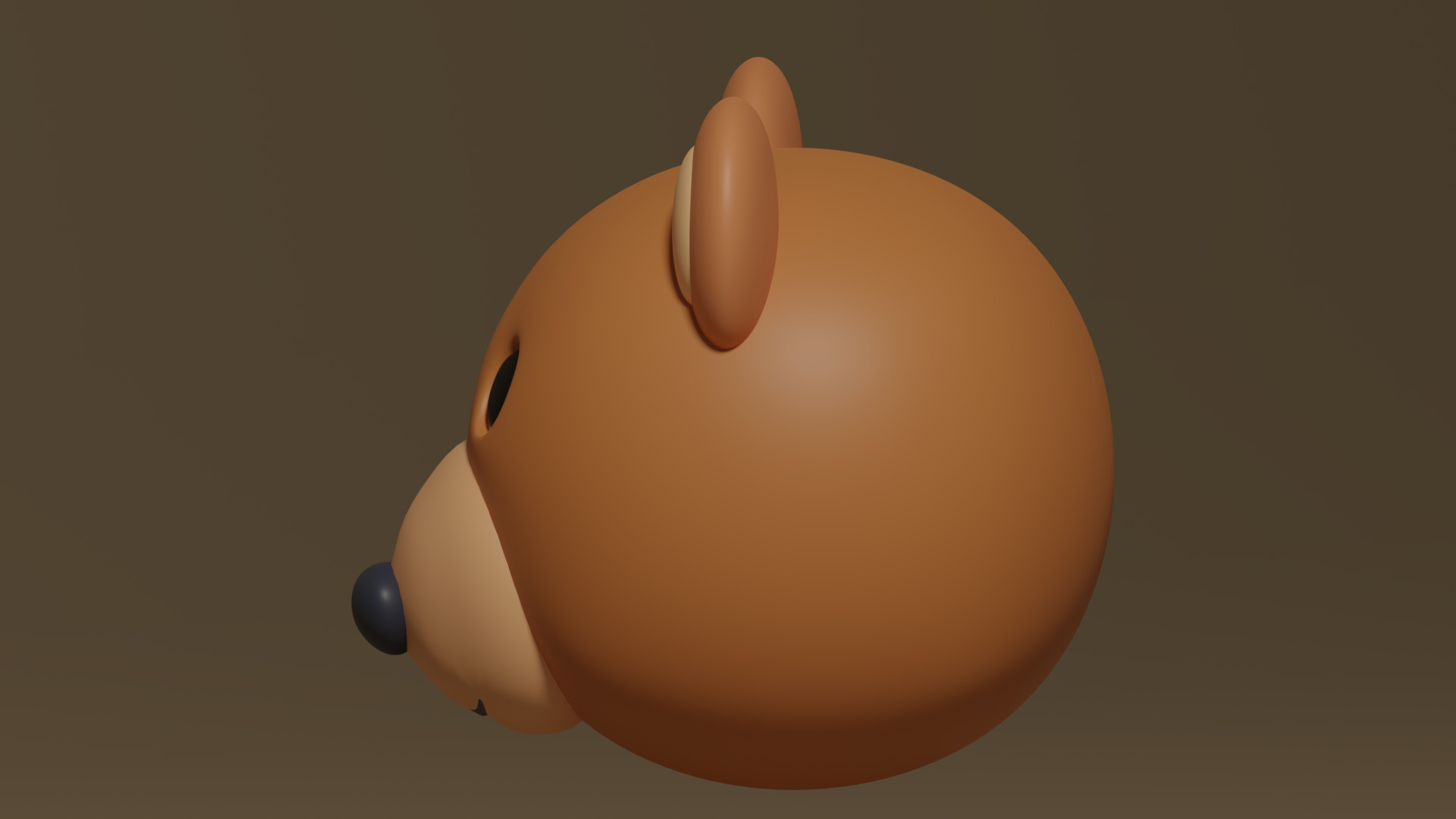 Cartoon Cute Bear Head 3D model_5