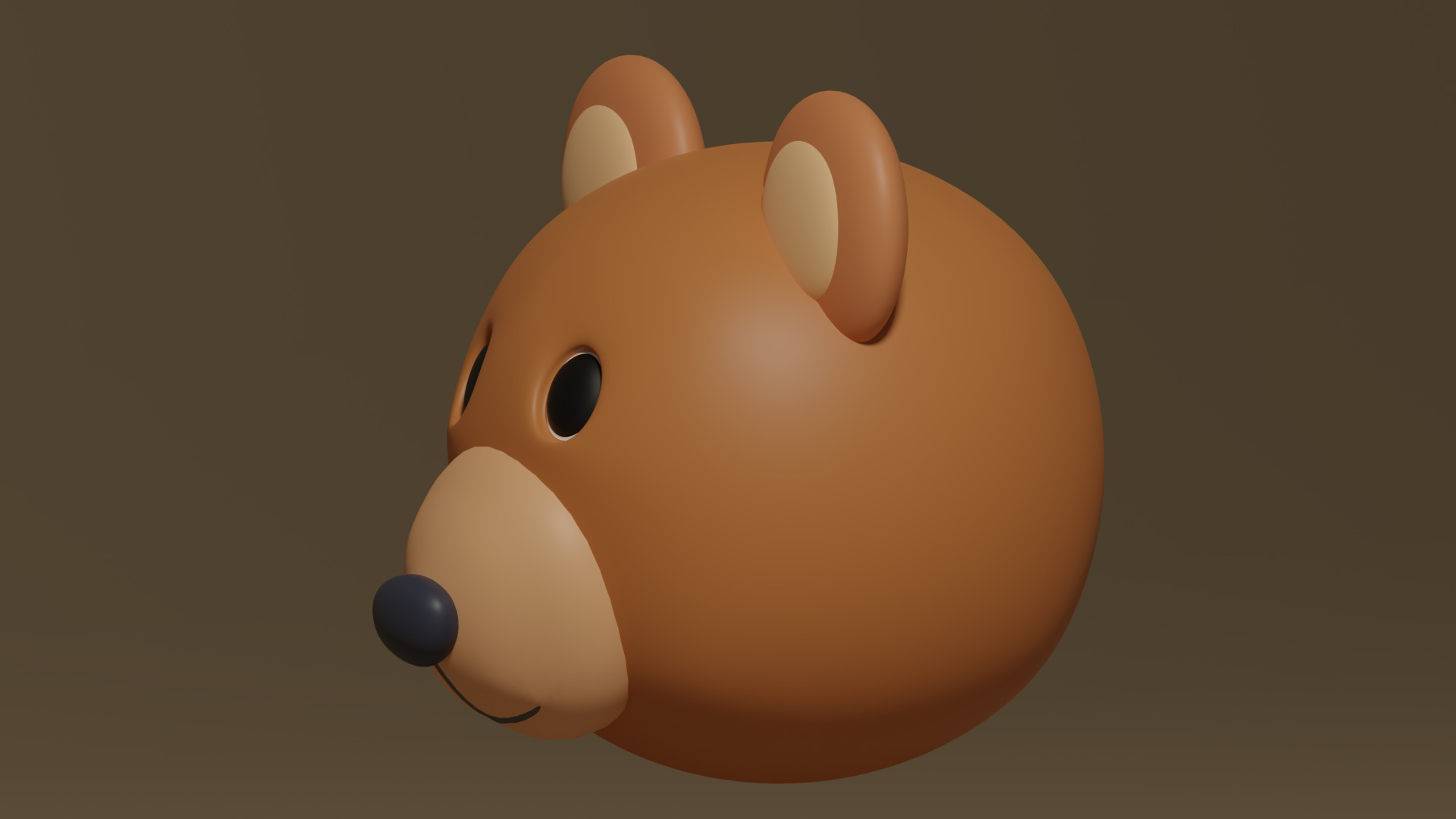 Cartoon Cute Bear Head 3D model_4