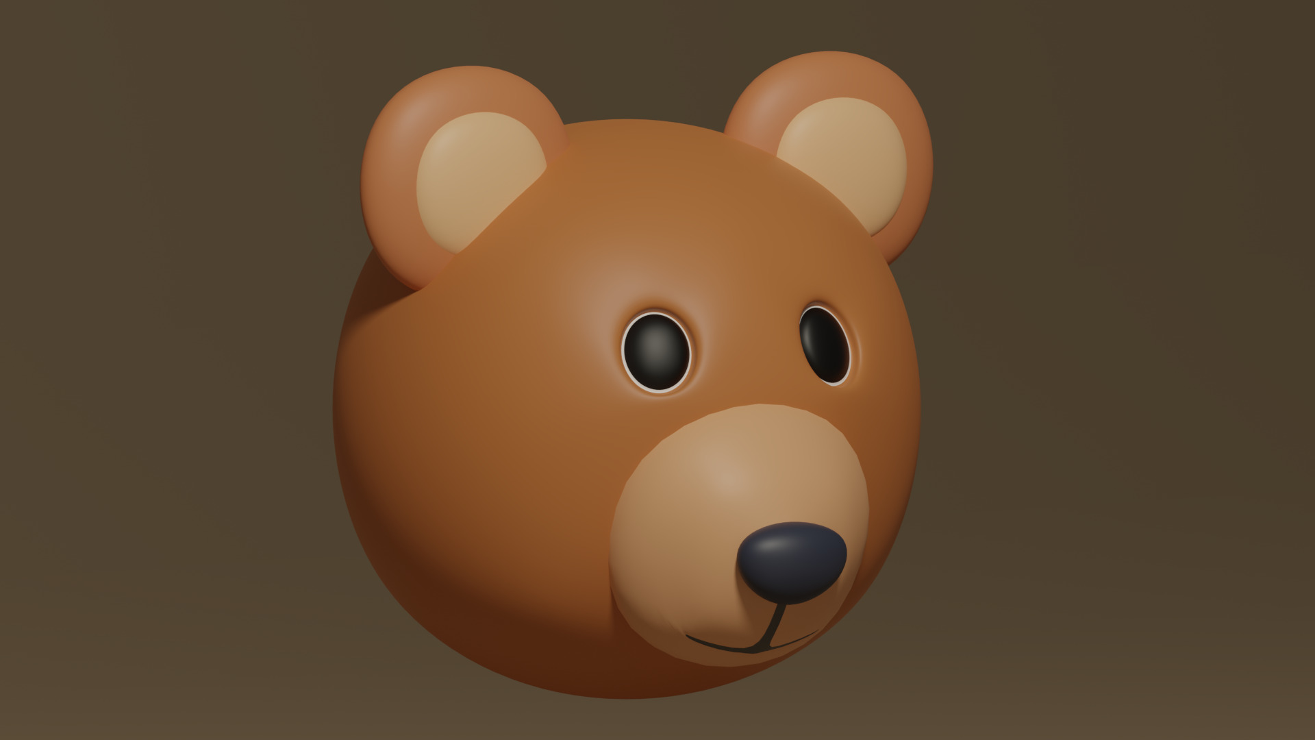 Cartoon Cute Bear Head 3D model_8
