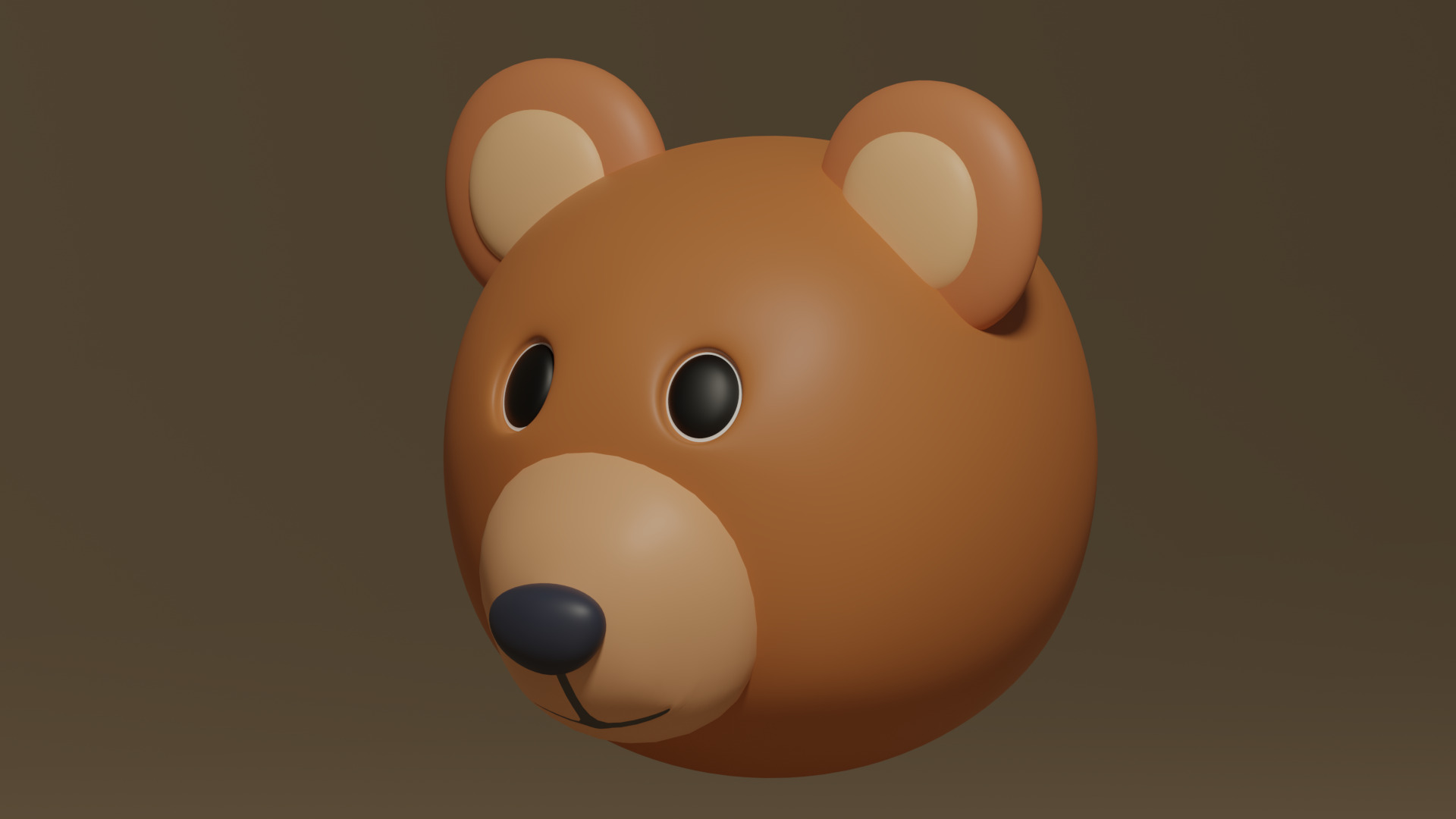 Cartoon Cute Bear Head 3D model_3