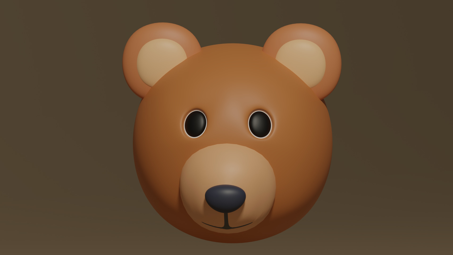 Cartoon Cute Bear Head 3D model_1