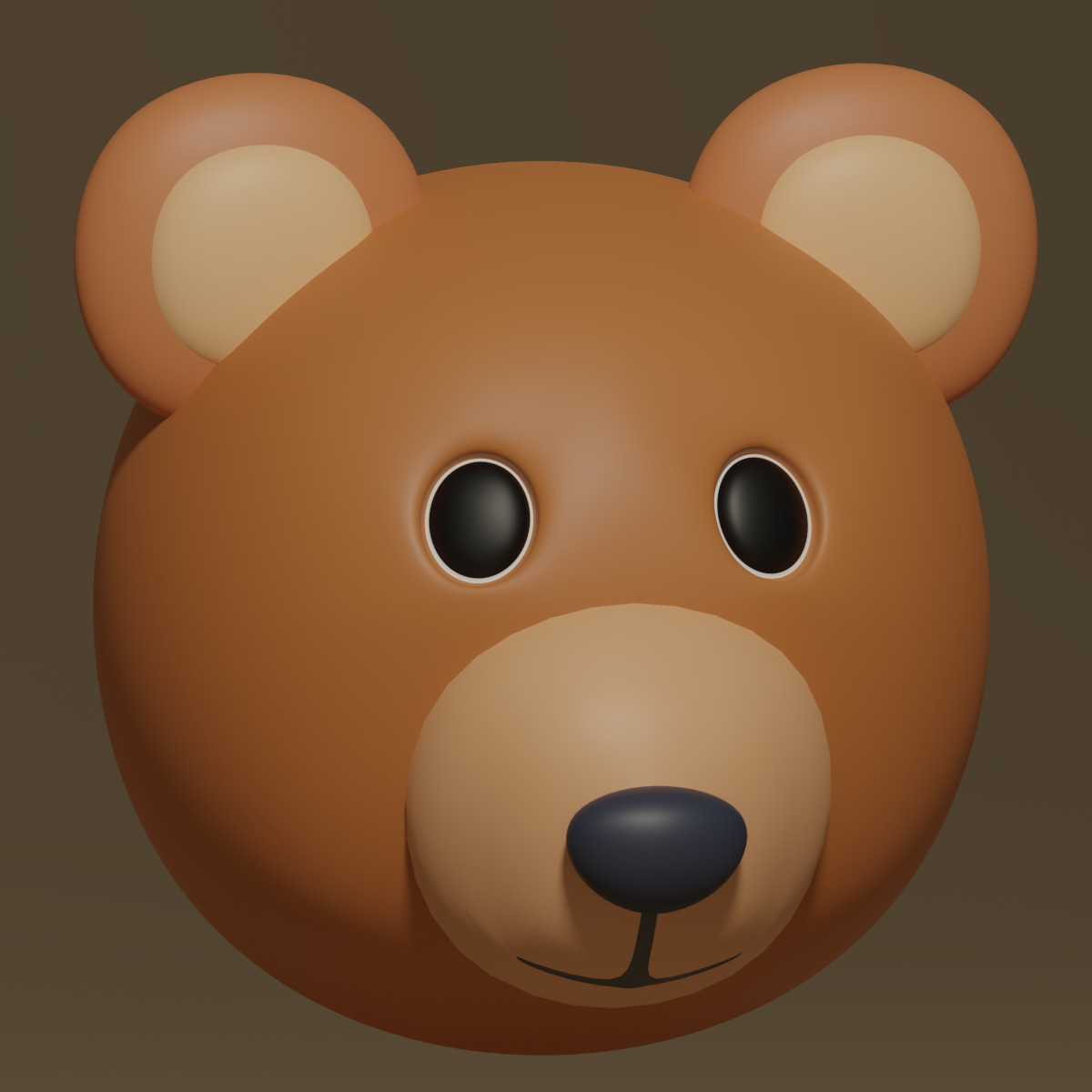 Cartoon Cute Bear Head 3D model_11