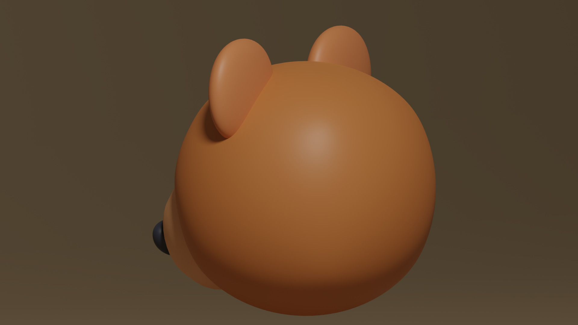 Cartoon Cute Bear Head 3D model_6