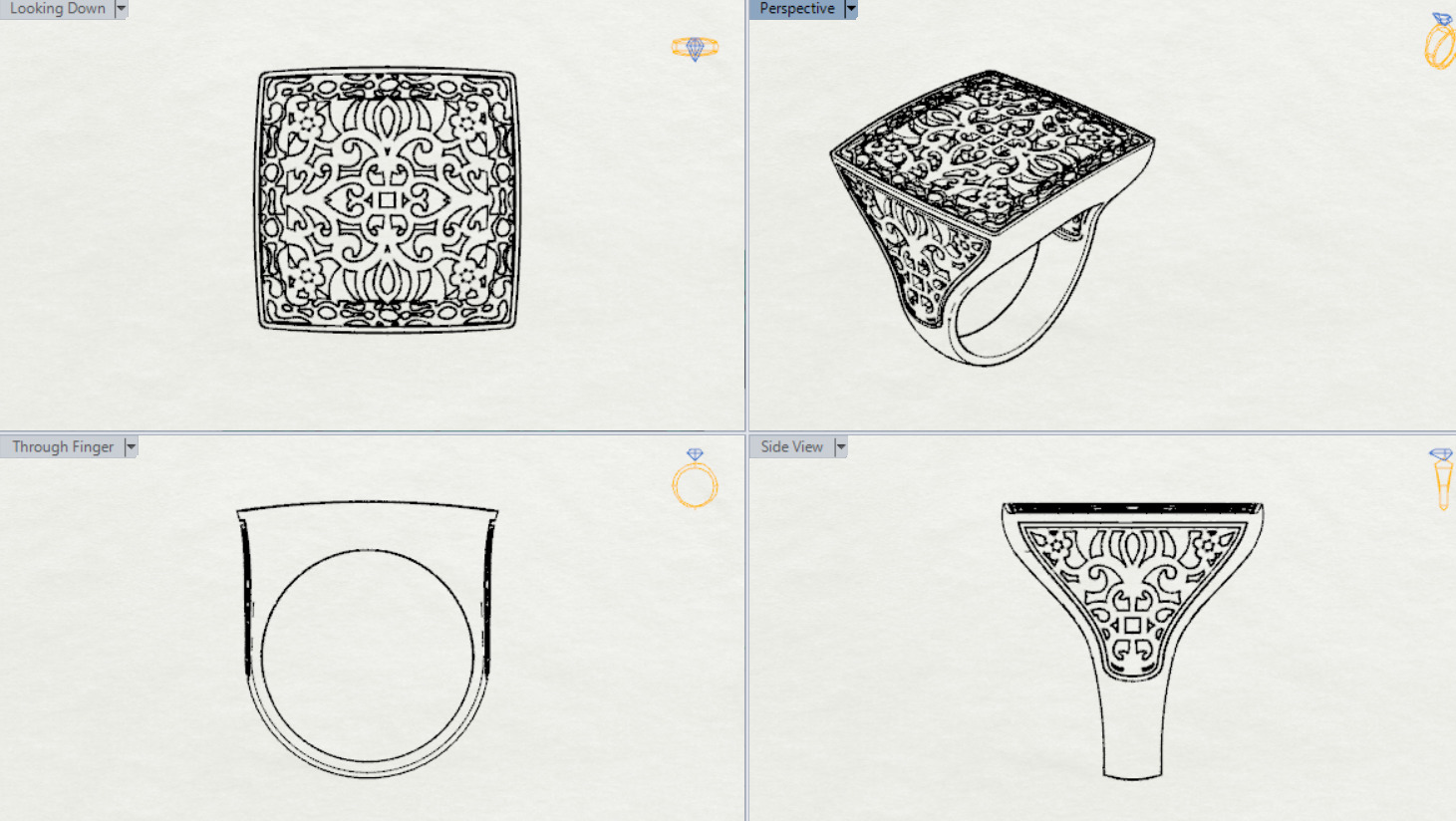 Rose gold ring slim design model gr0028 3D print model_18