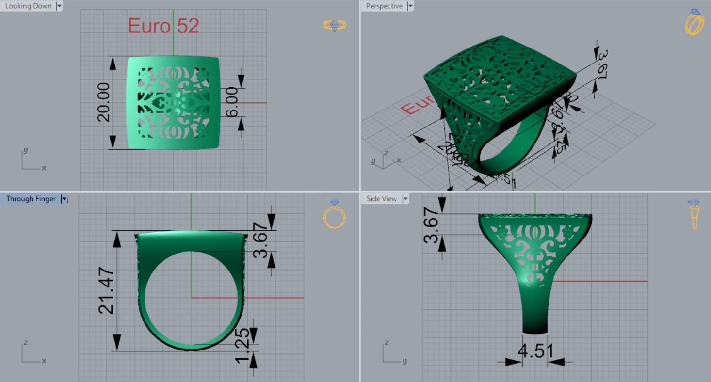 Rose gold ring slim design model gr0028 3D print model_5