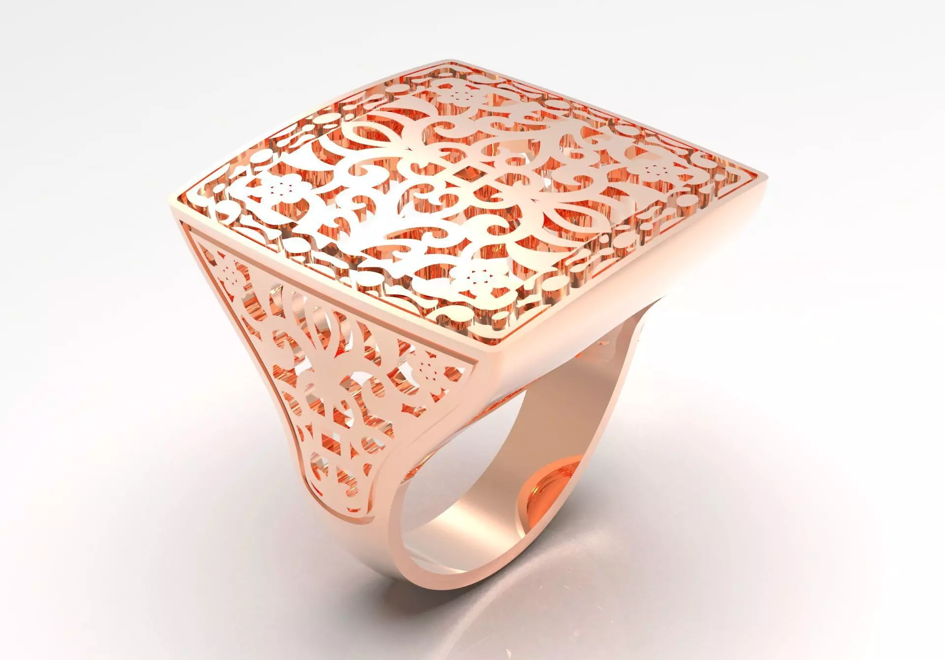 Rose gold ring slim design model gr0028 3D print model_0