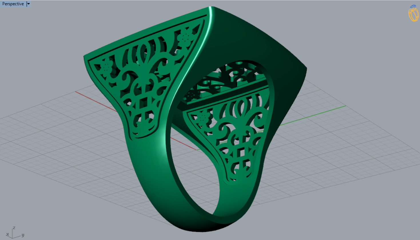 Rose gold ring slim design model gr0028 3D print model_10