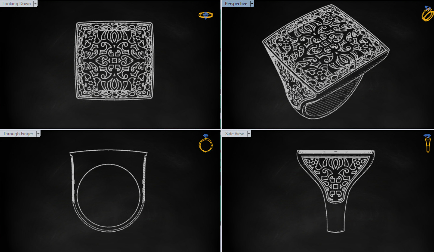 Rose gold ring slim design model gr0028 3D print model_23