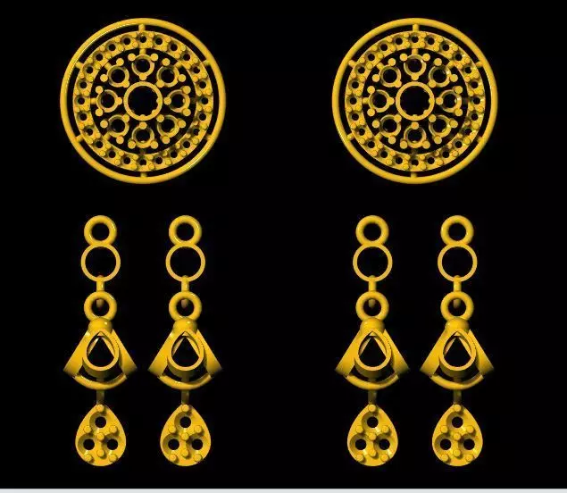 drop earrings 3dm file 3D print model_0