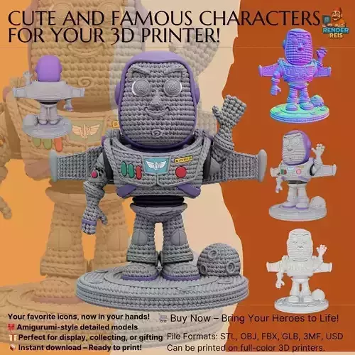 Buzz Lightyear Knit Figure To Infinity and Knitting 3D model