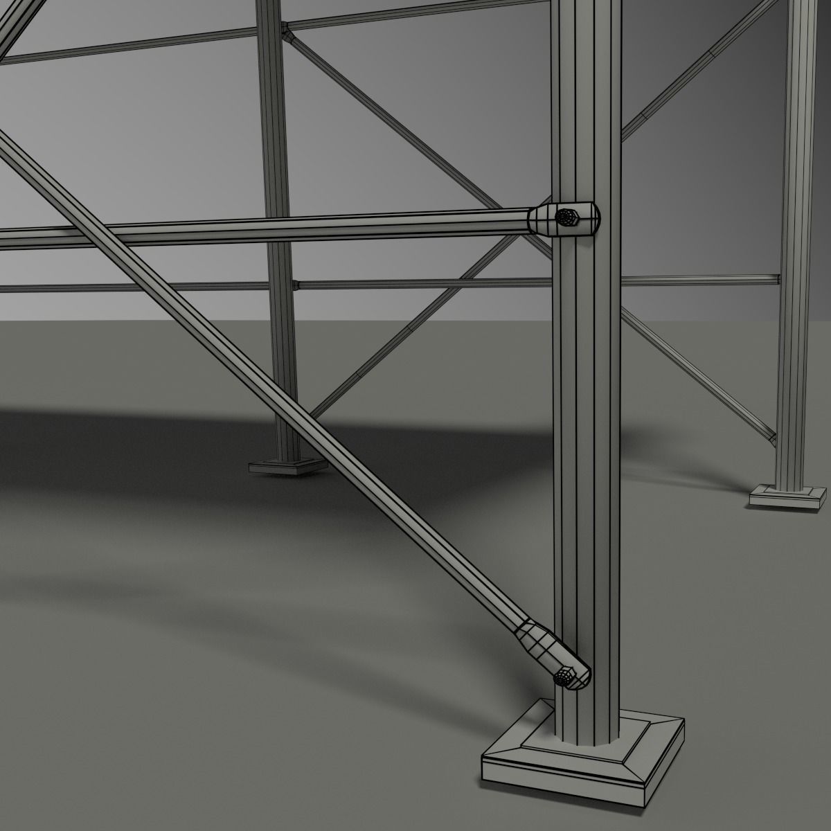 NYC Sidewalk Shed Low-poly 3D model_6