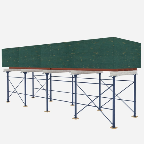 NYC Sidewalk Shed Low-poly 3D model