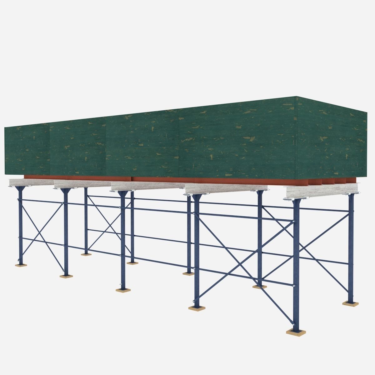 NYC Sidewalk Shed Low-poly 3D model_0