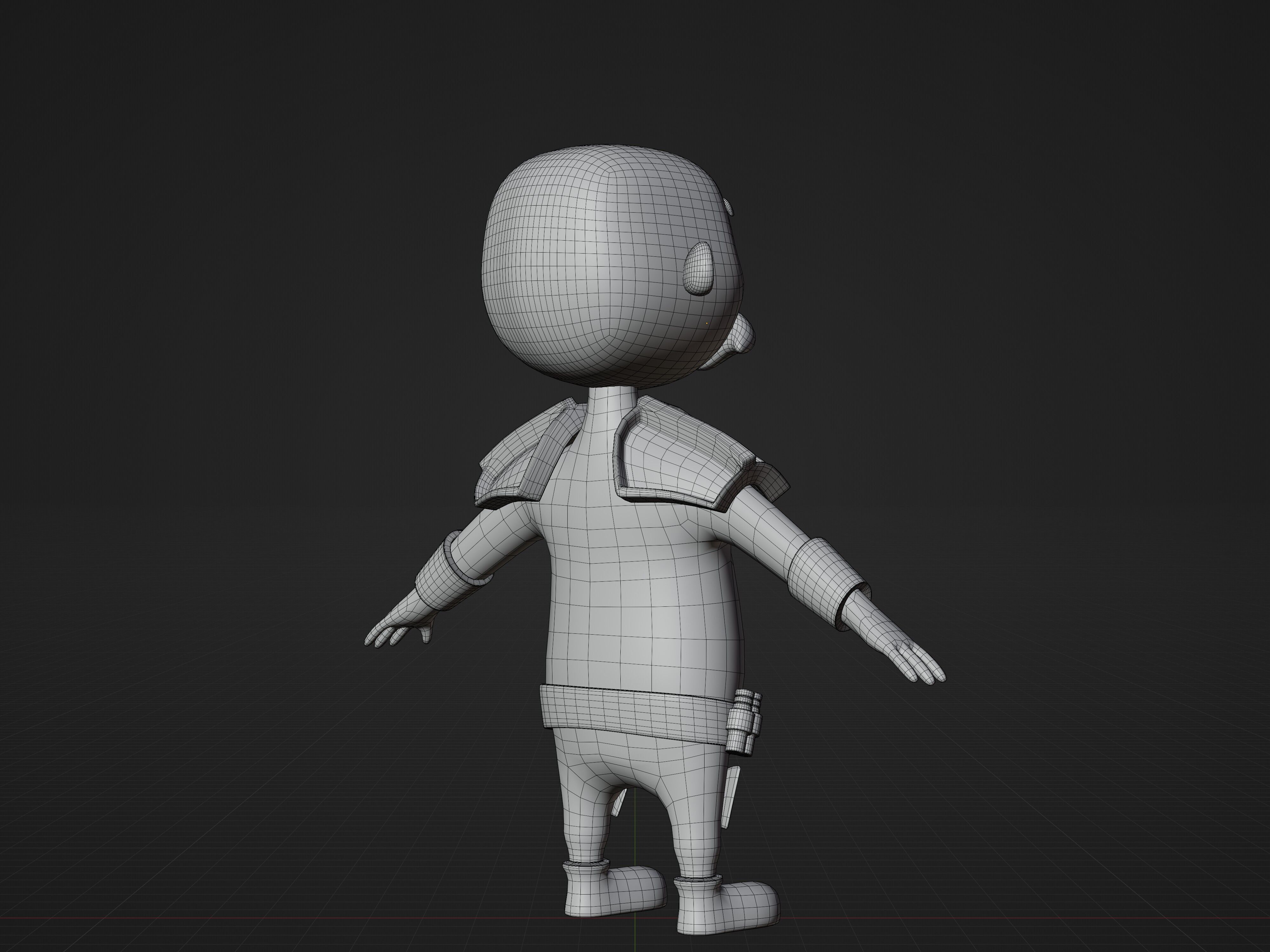 Old Man Warrior Cartoon Character Free 3D model_9