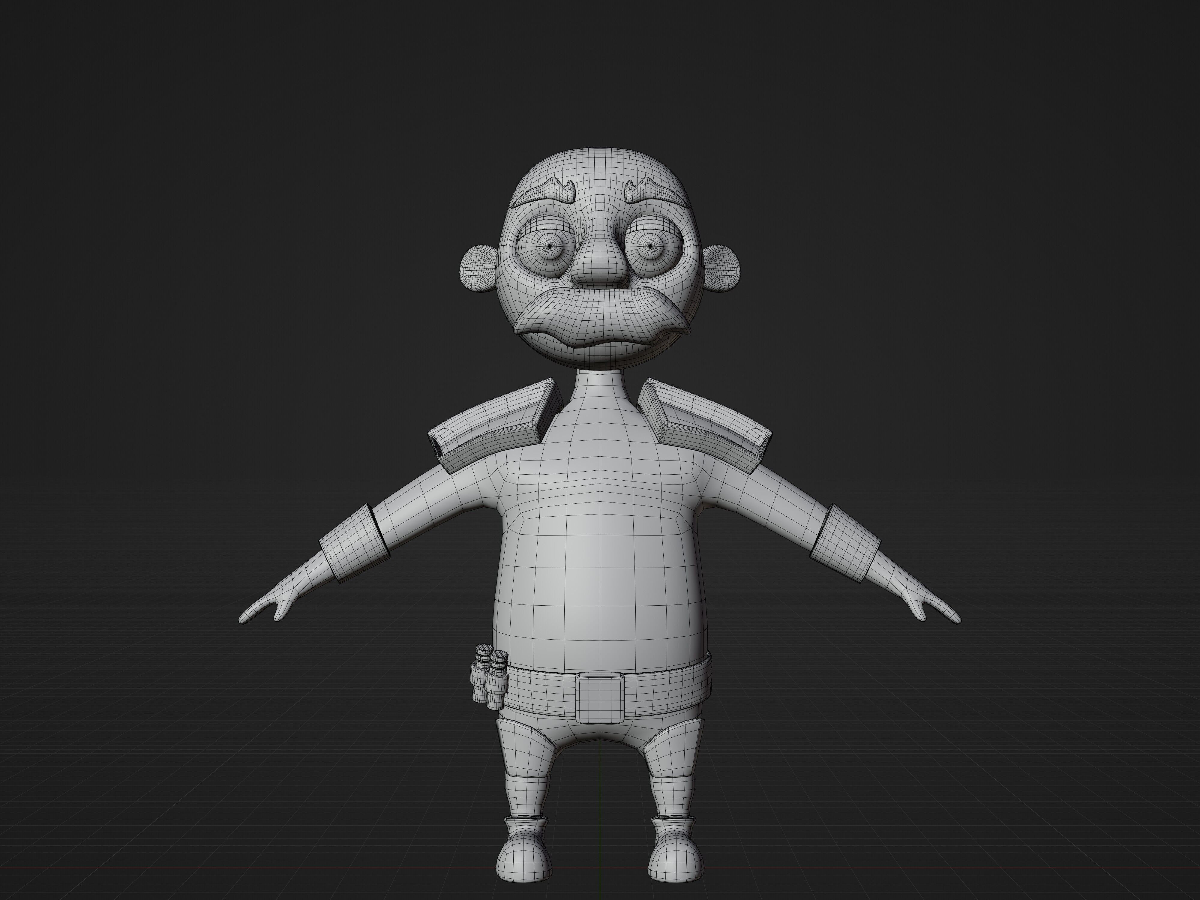 Old Man Warrior Cartoon Character Free 3D model_6