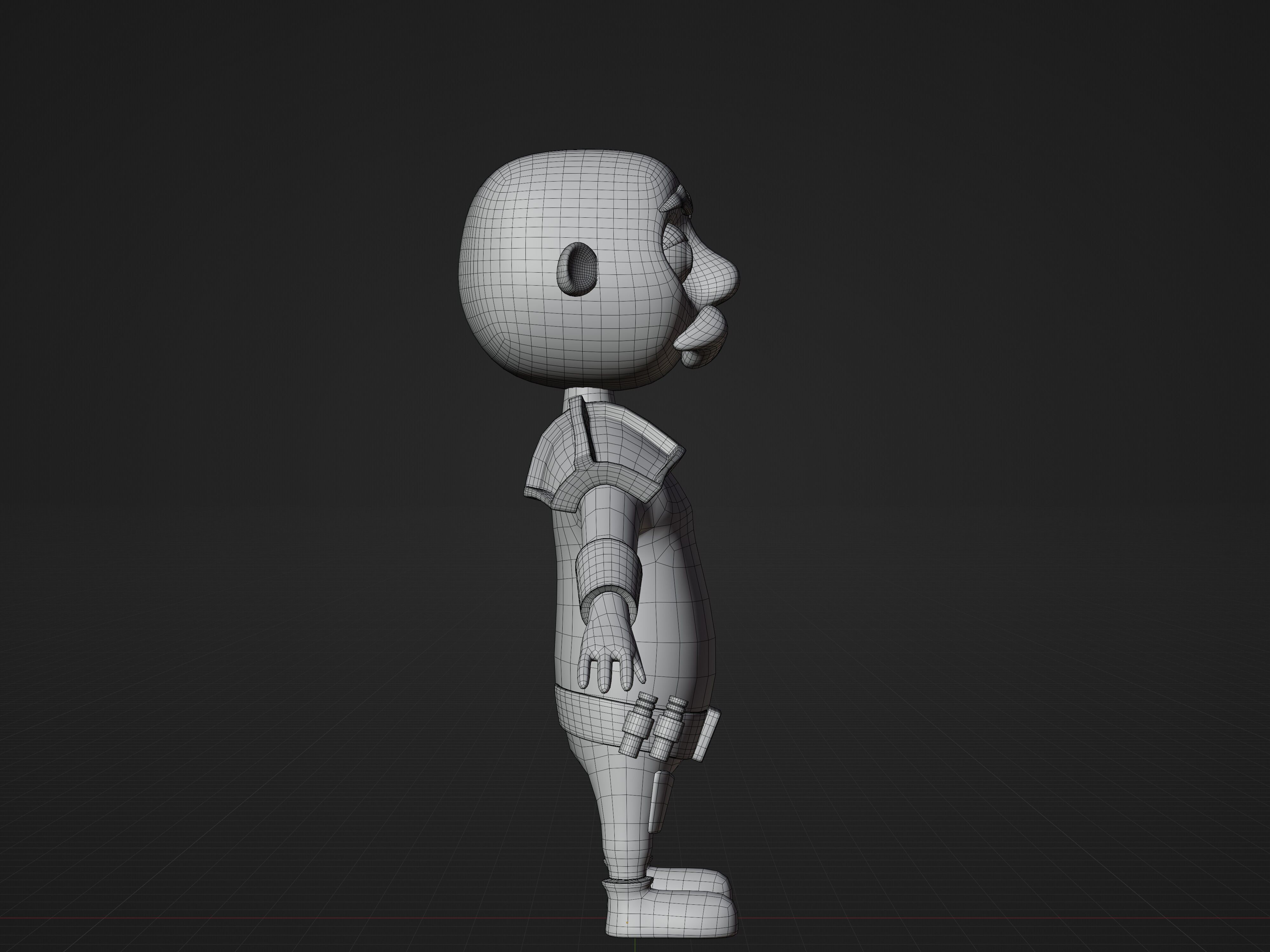 Old Man Warrior Cartoon Character Free 3D model_8