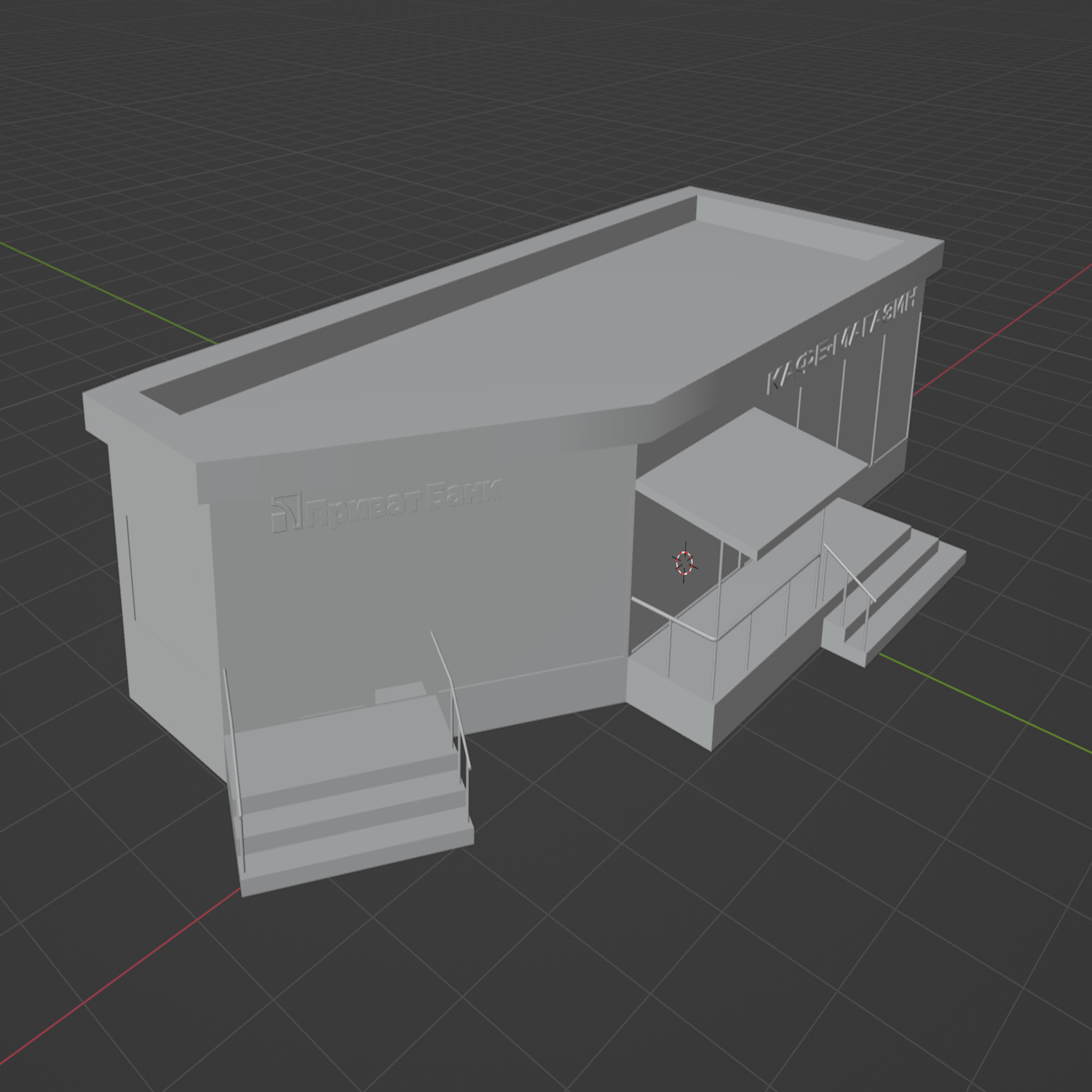 store with a bank branch Low-poly 3D model_2