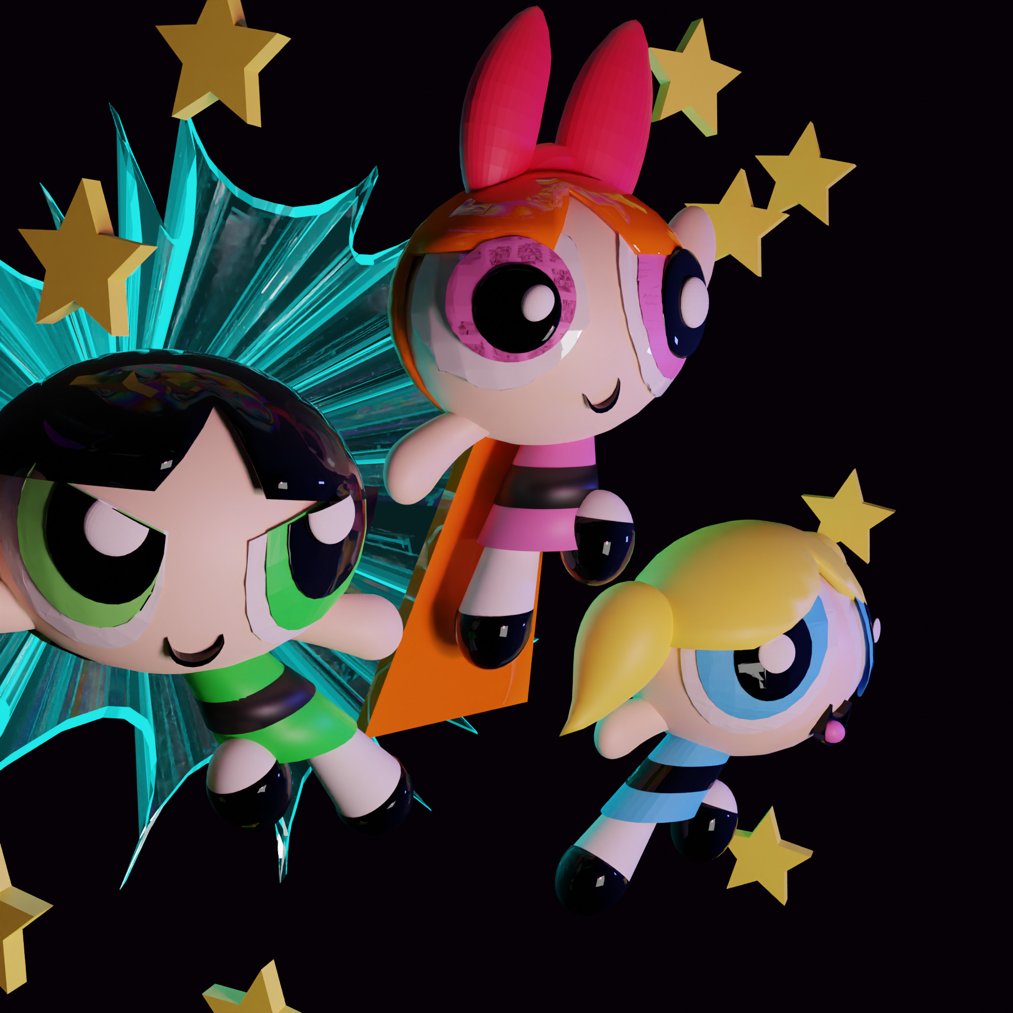 Powerpuff Girls model 3D model_1
