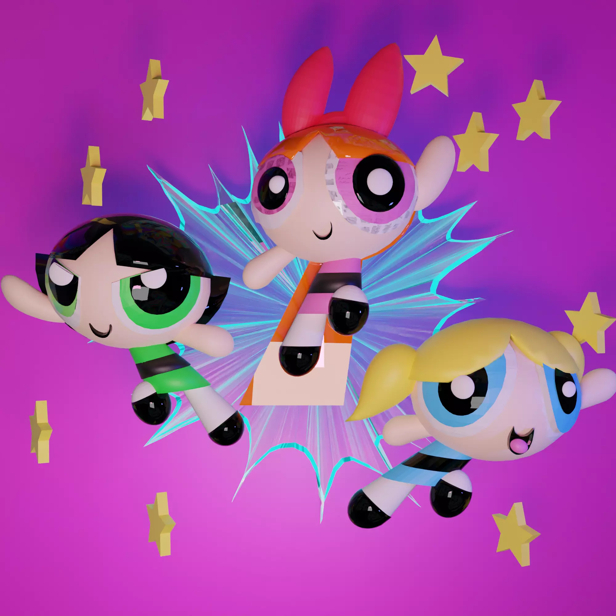 Powerpuff Girls model 3D model_0