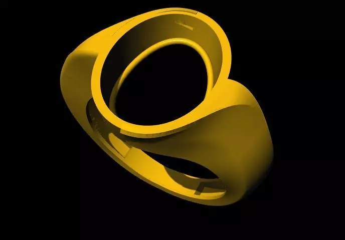 oval stone ring 3dm file 3D print model_0