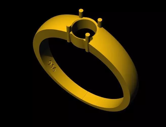 diamond solitaire ring 3dm file 3D print model_0