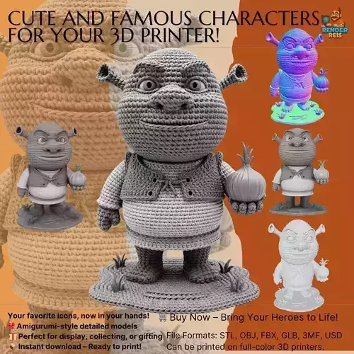Shrek Knit Figure The Swamps Sweetest Ogre 3D model