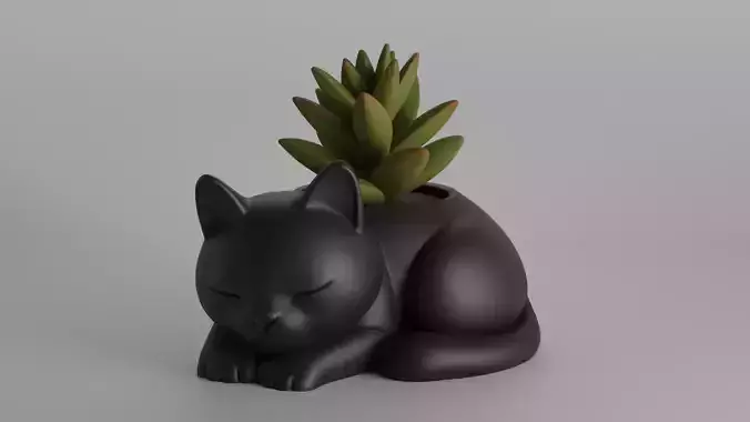 Sleeping Cat Succulent Planter