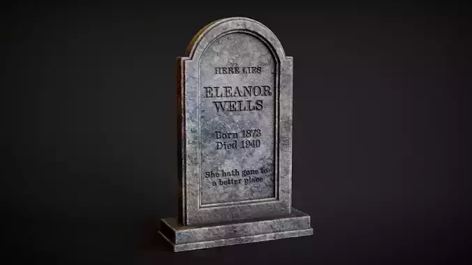 Victorian Arched Tombstone Low-poly 3D model