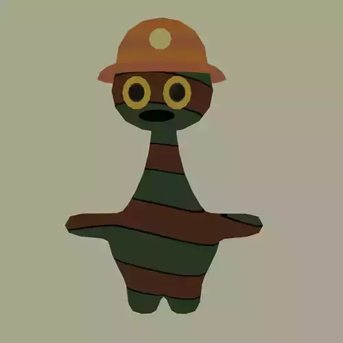 Low-poly-character 3D model Low-poly 3D model