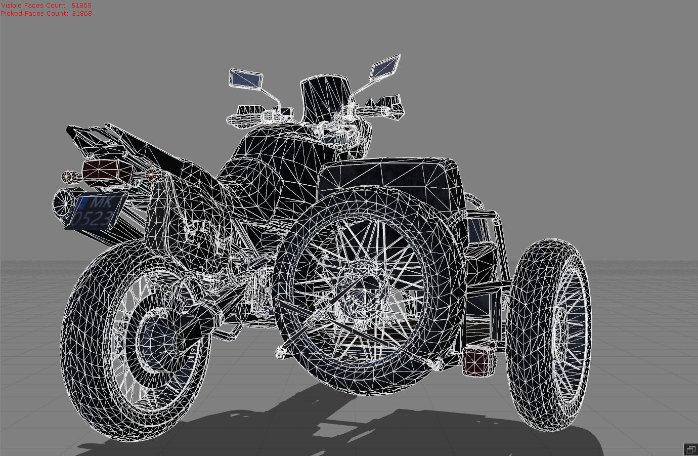 Motorcycles Low-poly 3D model_8