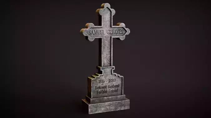 Gothic Cross Tombstone Low-poly 3D model Gothic Cross Tombstone Low-poly 3D model