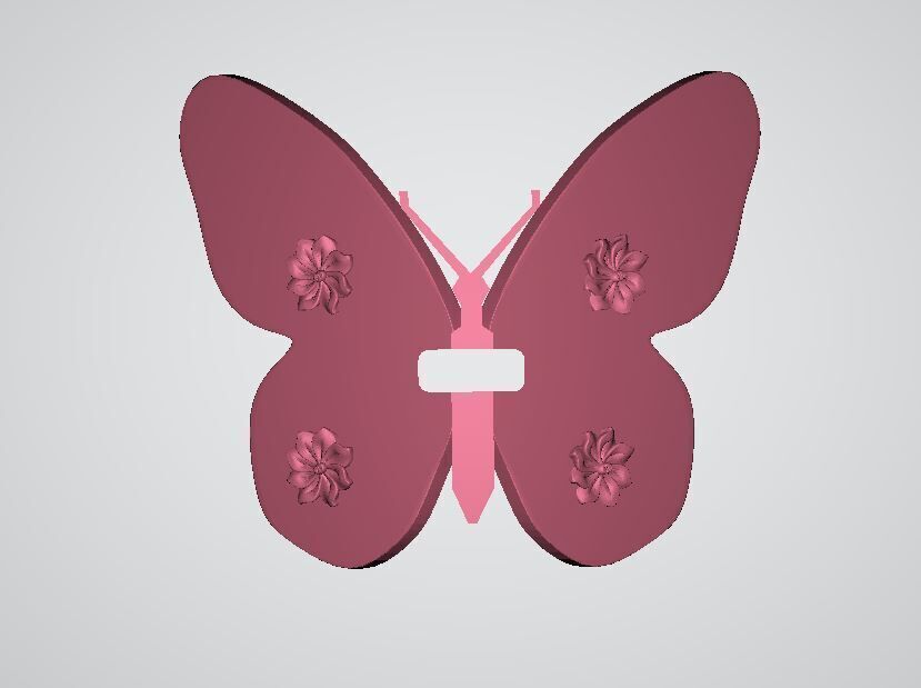 Butterfly ornament 3D print model_4