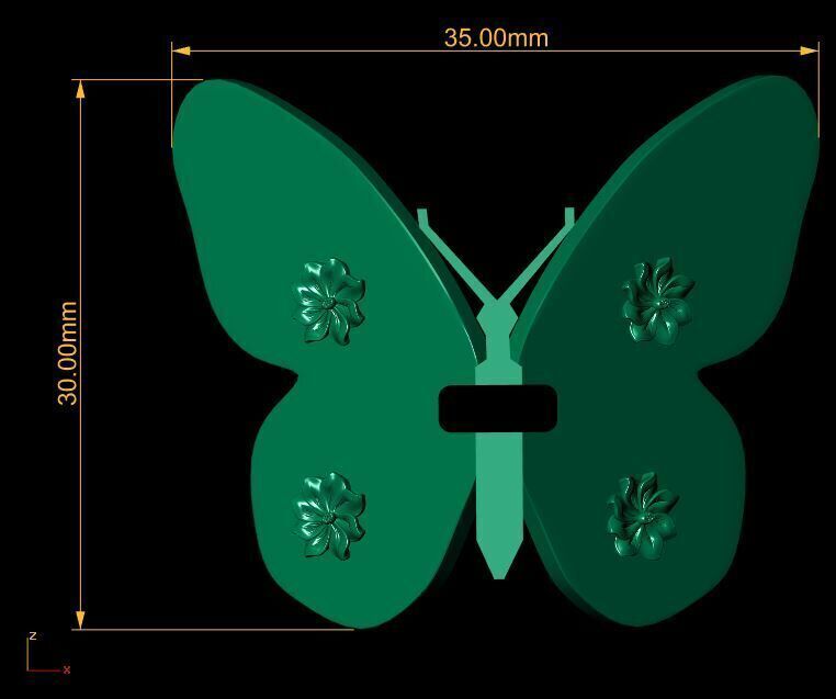 Butterfly ornament 3D print model_3